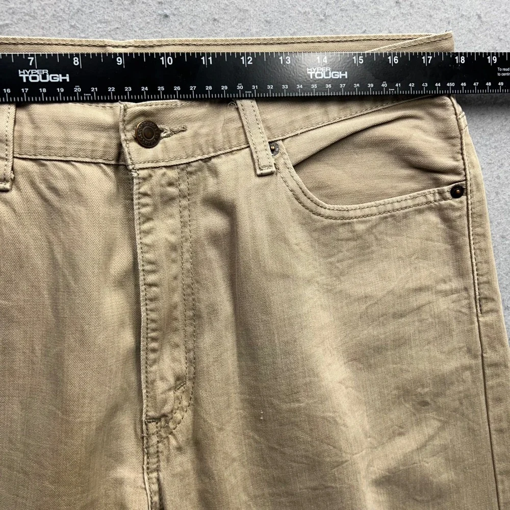 Levis 505 Regular Fit Jeans Mens 36x32 Khaki Tan Cotton Straight Leg 00505-0718